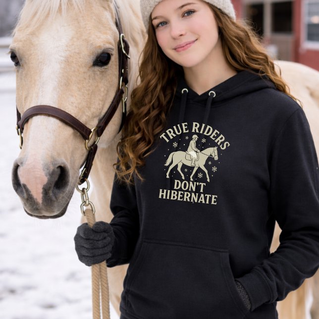 Pull À Capuche Vrais Cavaliers Ne Hibernent Pas Cheval Manches Lo (Créateur téléchargé)
