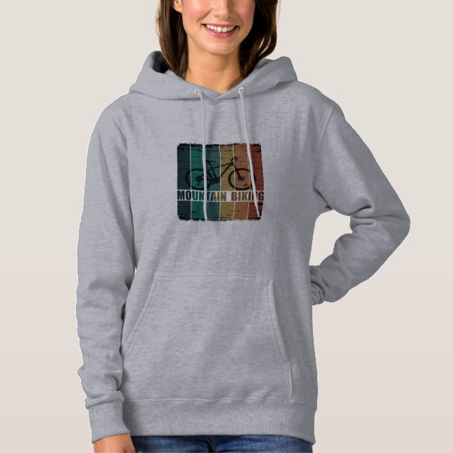 Pull À Capuche VTT montagne vintage (Devant)