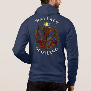 Pull À Capuche Wallace Clan Badge & Tartan avec devise