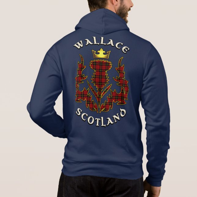 Pull À Capuche Wallace Clan Badge & Tartan avec devise (Dos)