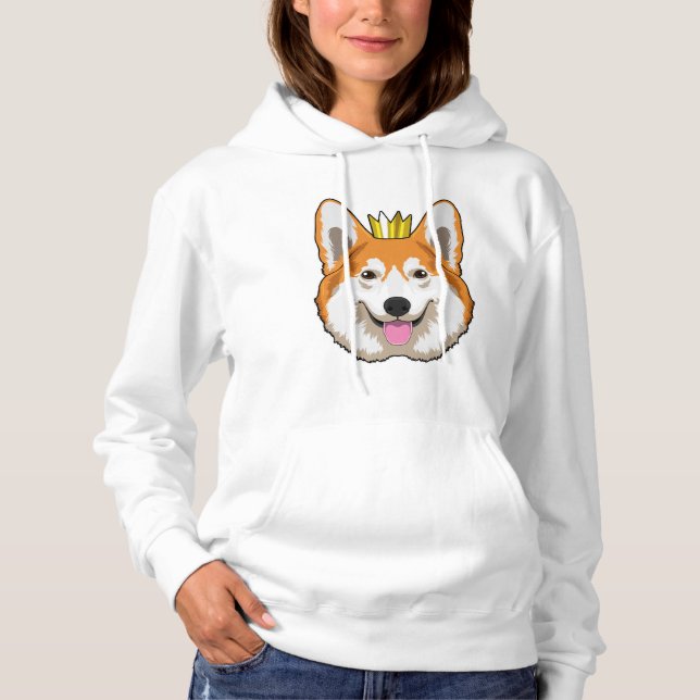 Pull À Capuche Welsh corgi with Crown (Devant)