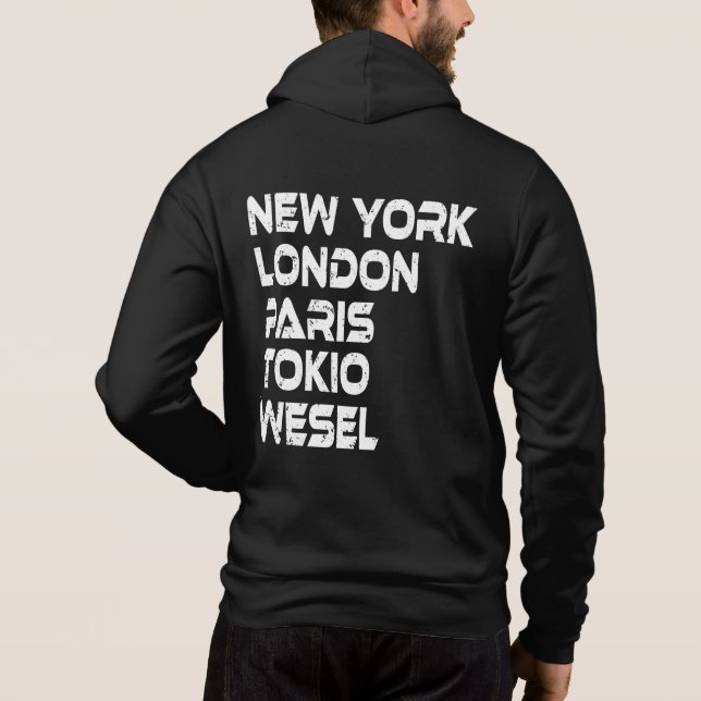 Pull À Capuche Wesel New York Tokyo Paris Hoodie (Dos)