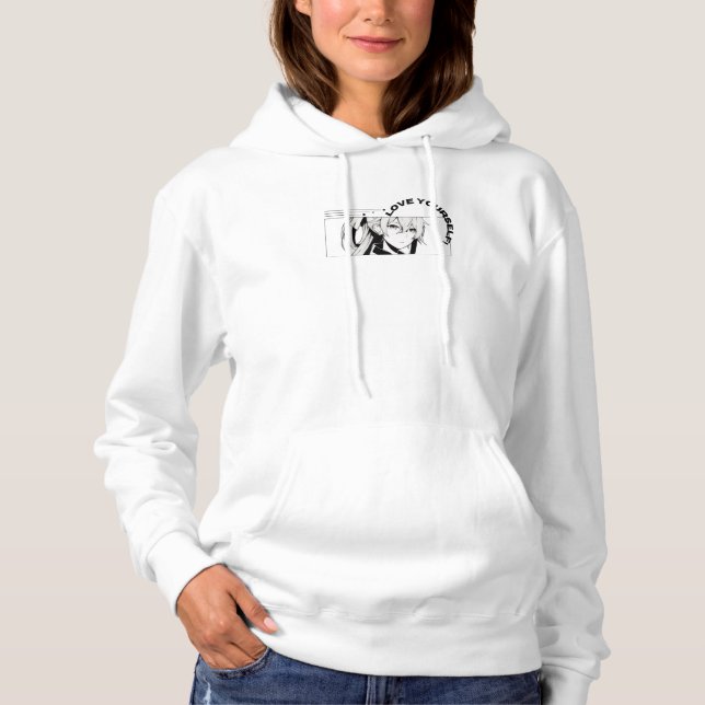 Pull À Capuche white Hoodie For girls (Devant)