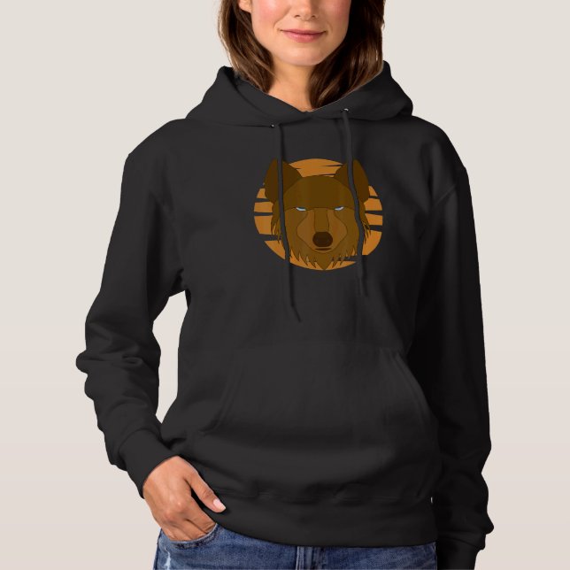 Pull À Capuche Wolf Motif Predator Face Wolfs (Devant)