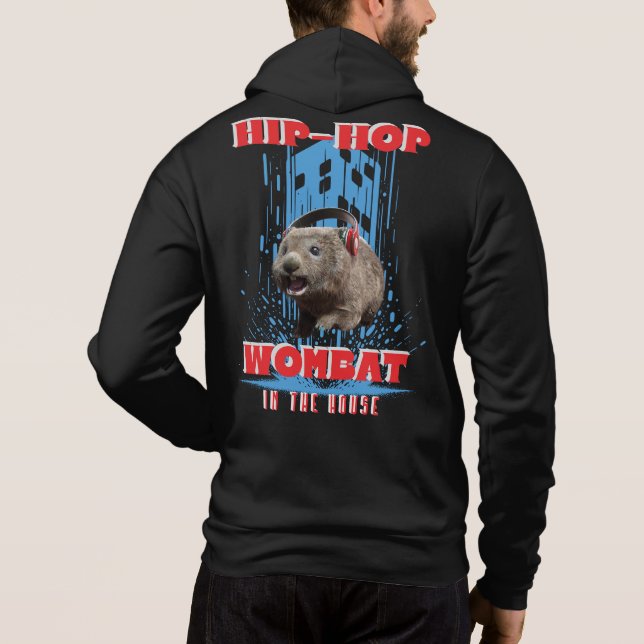Pull À Capuche Wombat Hip Hop Musique Drôle Animal (Dos)