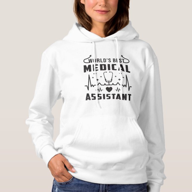 Pull À Capuche Worlds Meilleur Assistant Médicale Docteur Infirmi (Devant)