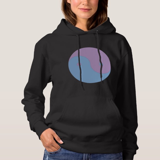 Pull À Capuche Yin Yang Purple et Blue Peace Conception de médita (Devant)
