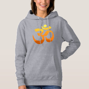 Pull À Capuche Yoga Om Mantra Symbole Femme Gris de haute qualité