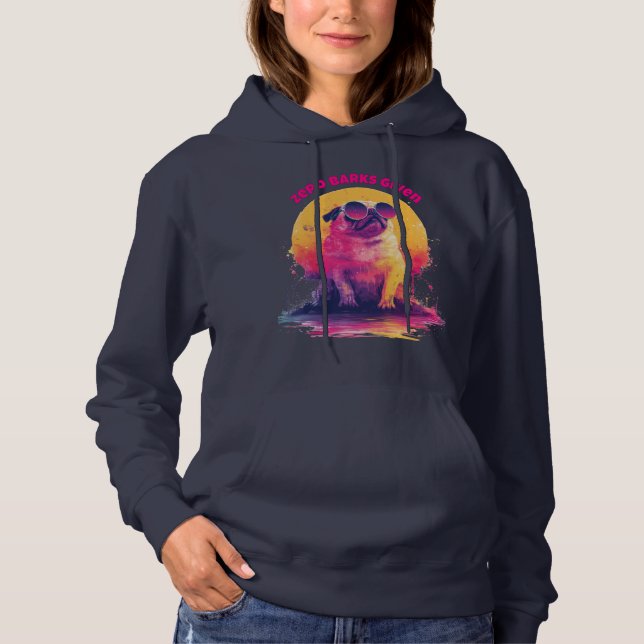 Pull À Capuche Zero Barks Given | Sweatshirt drôle rétro pour fem (Devant)