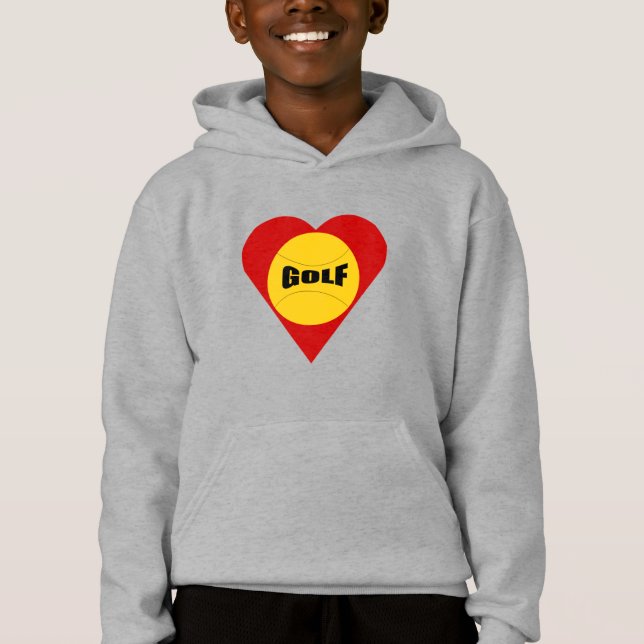 Pull àcapuche aciet enfants  AMOUR  GOLF  (Devant)