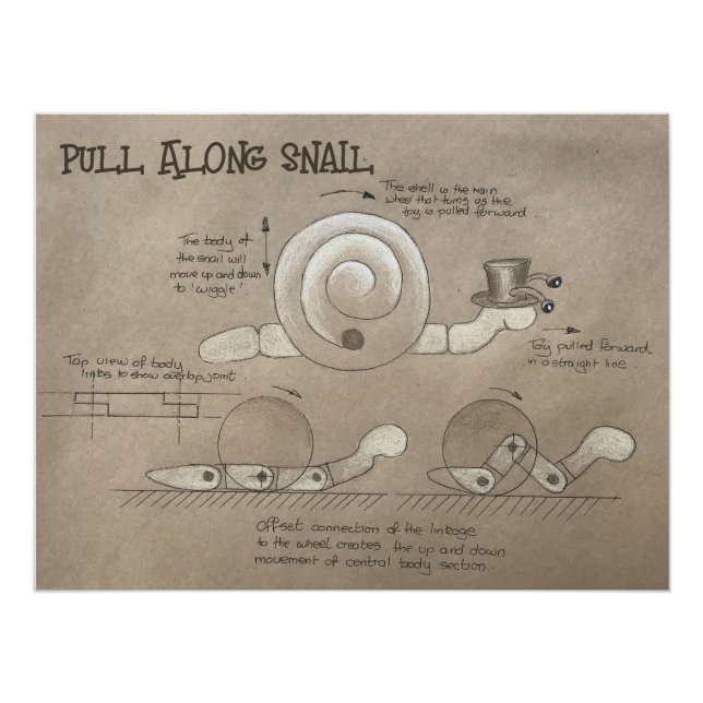 Pull Along Snail Poster (Devant)