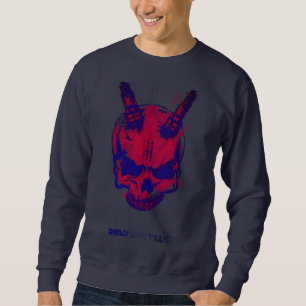 pull sweatshirt marine et rouge 