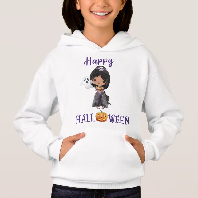 Pullover à capuche Happy Halloween Princess pullov (Devant)
