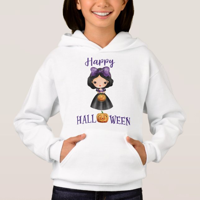 Pullover à capuche Happy Halloween princesse pullo (Devant)