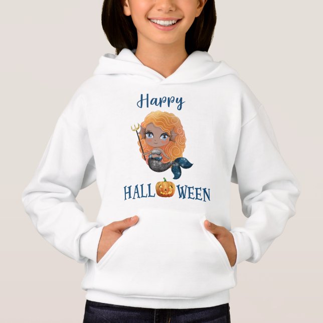 Pullover à capuche Happy Halloween Sirène pullover (Devant)