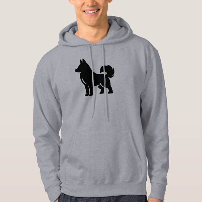 Pullover Cozy Gris pour Amoureux des Chiens (Devant)