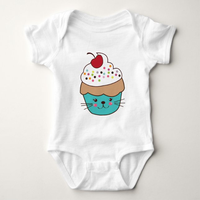 Pullover de bébé mignon de petit gâteau (Devant)