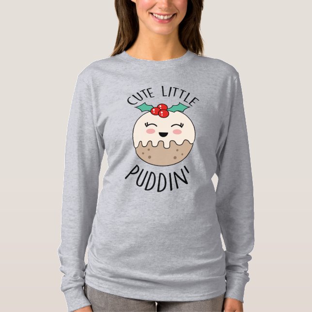 Pullover mignon de chandail de pudding de Noël de (Devant)