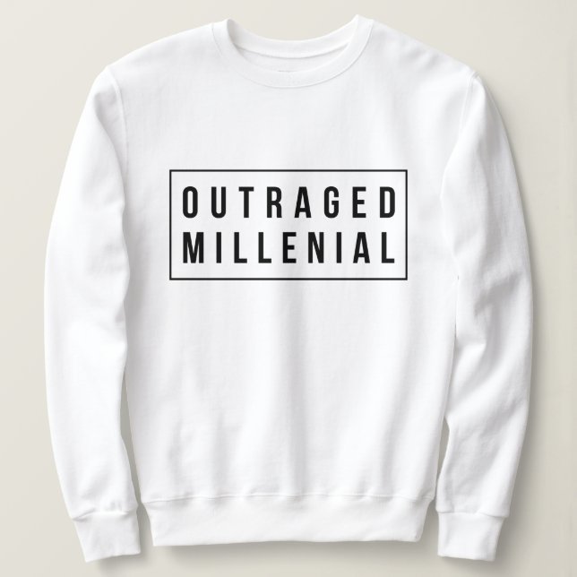 Pullover outragé de sweatshirt de slogan de (Design devant)