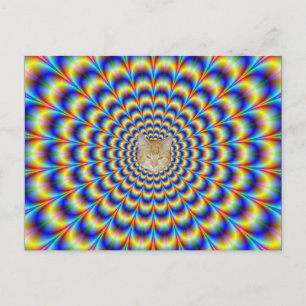 Pulse psychédélique en bleu et jaune carte postale