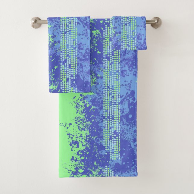 Pulvérisateur et points de style surf vert et bleu (En situation)