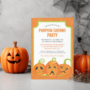 Pumpin Carving Party Halloween Invitation