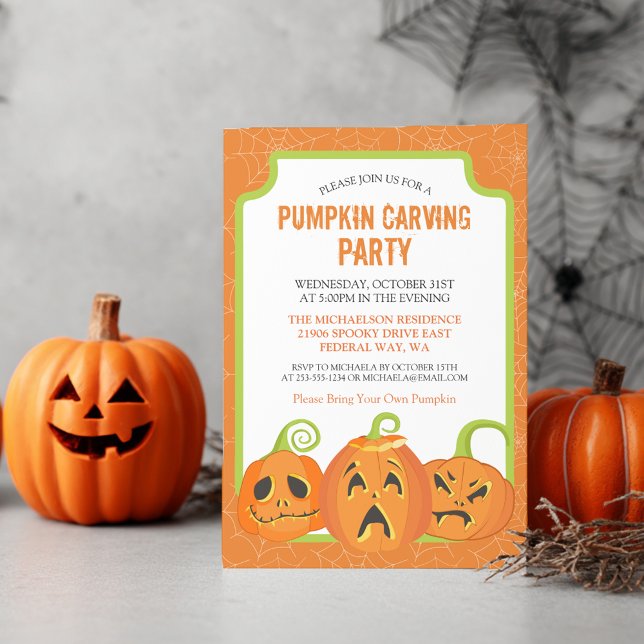 Pumpin Carving Party Halloween Invitation (Pumpkin Carving Party Halloween Invitation)