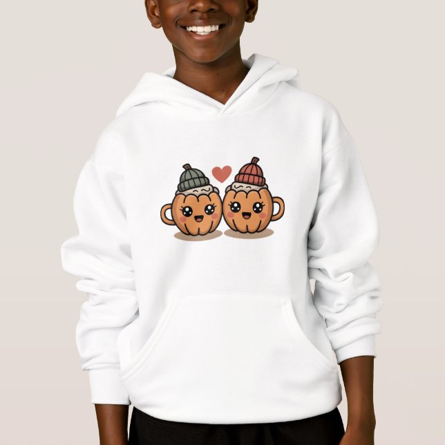 Pumpkin Couple Hoodie – Cute Cozy Fall Sweatshirt  (Devant)