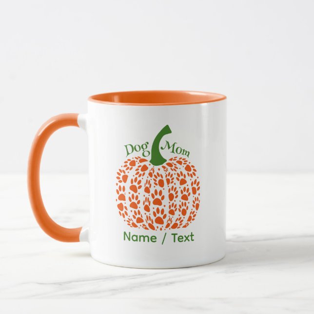 Pumpkin Dog Mom Mug – Funny Personalized Fall Gift (Gauche)