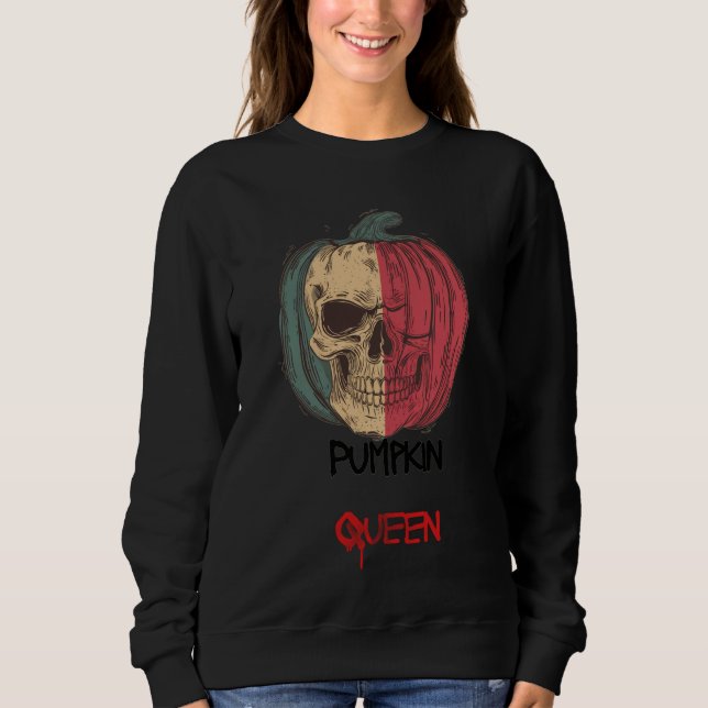 Pumpkin Queen Halloween Sweatshirt • Spooky Vibes (Devant)