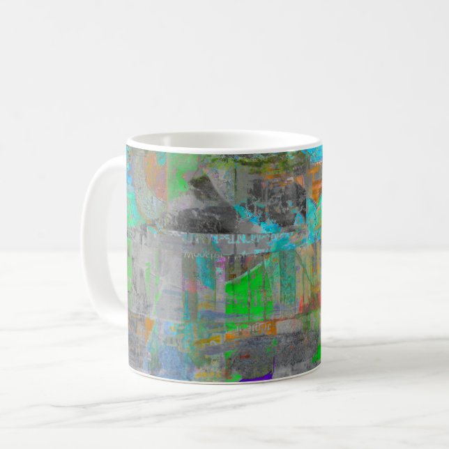 "Pumpkin Spice Abstract" abstract art coffee mug (Devant gauche)