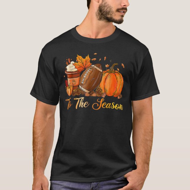 Pumpkin Spice Football Fall T-Shirt (Devant)
