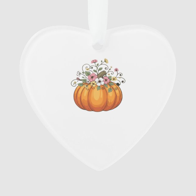 Pumpkin Wildflowers Fall Autumn Classic T-Shirt.pn (devant)