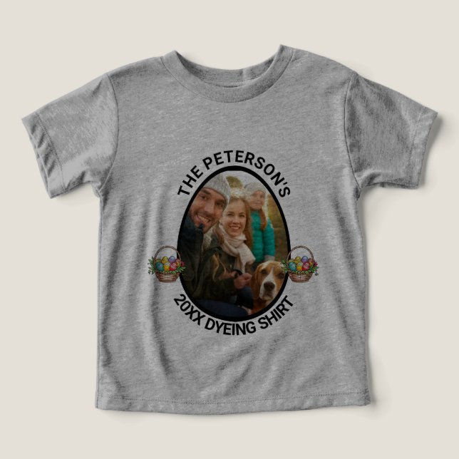 Pun de Pâques | Chemise de teinture photo de famil (Design Recto)