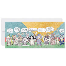 Pun de plaisir Bunnies Pâques Carte Plat personnal