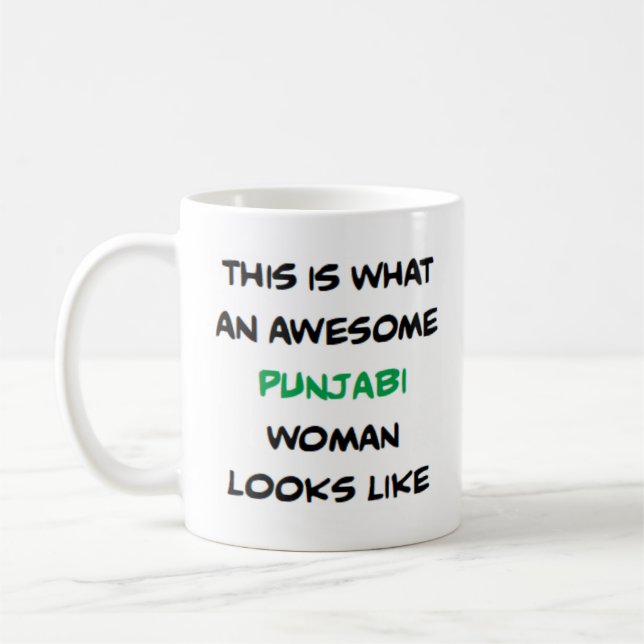 punjabi woman, awesome coffee mug (Gauche)