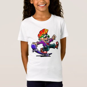 Punk de rue sur un T-shirt de filles de planche à