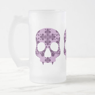 Punk mauve damassé crâne croisé tasse de bière