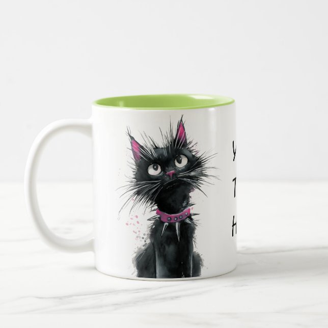 Punk Purrfection Mug – Spiky Attitude, Feline Sass (Gauche)