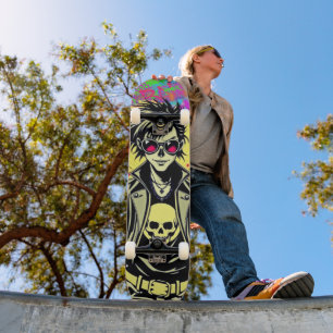Punk-Rock Rebel Girl - Skateboard Art