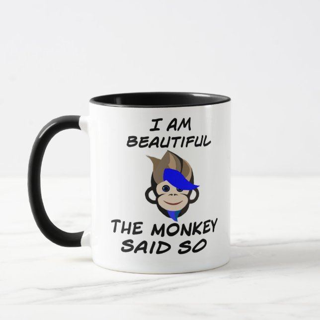 Punk Singe Je suis beau le singe dit ainsi Mug (Gauche)