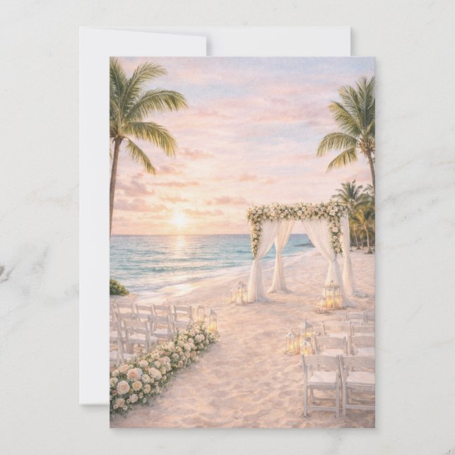 Punta Cana Beach Wedding Invitation | Editable  (Devant)