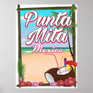 Punta Mita, affiche de voyage sur la plage de Mexi