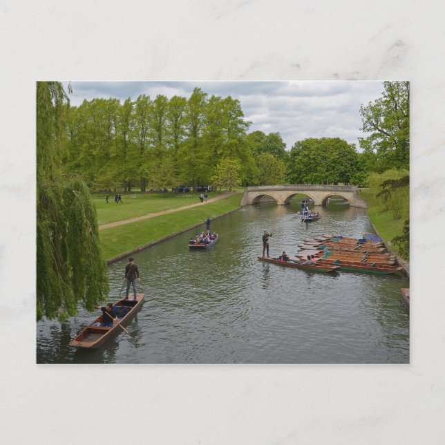 Punting Sur La Carte Postale River Cam (Devant)
