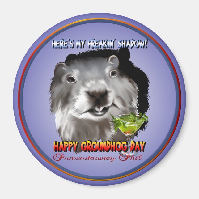 Punxsutawney Phil's Shadow Magnet (Devant)