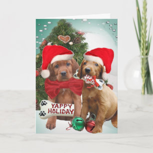 Puppies Setter irlandais Yappy Holiday Cartes de v