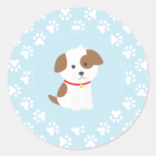 Puppy anniversaire de fête stickers empreintes de 