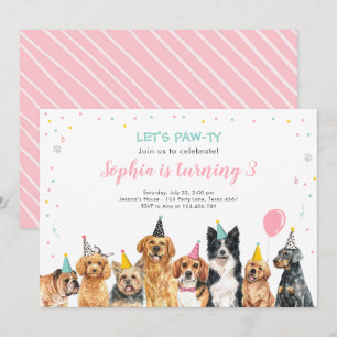 Puppy Anniversaire Invitation Chien Party Pawty Gi