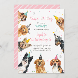 Puppy Anniversaire Invitation Chien Party Pawty Gi