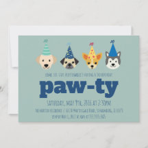 Puppy Anniversaire Invitation de fête, Invitation